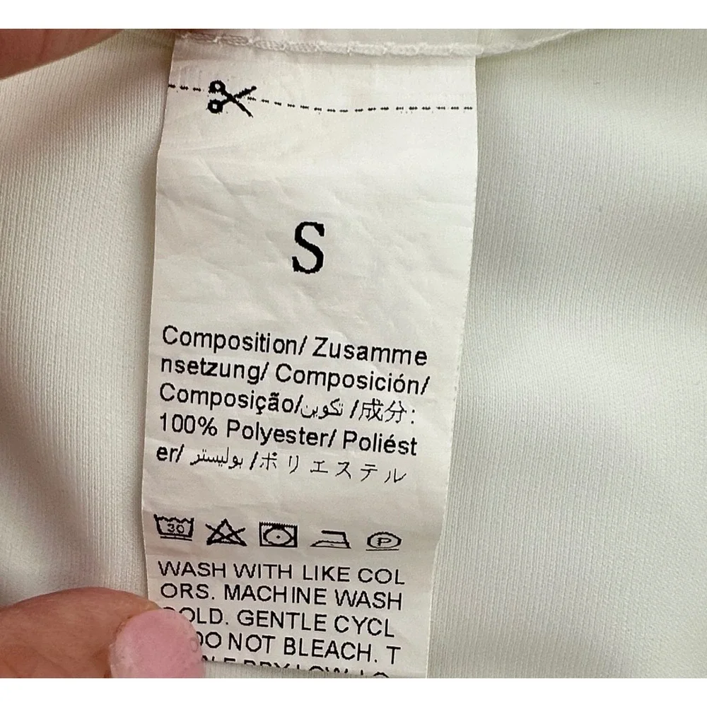 Womens White Faux‎ Feather Trim Pajama Sleep Shirt Button Down Sleepwear Top S